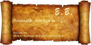 Bosnyák Barbara névjegykártya